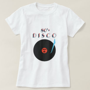 Camiseta Disco 80's - Fiesta retro - blanco