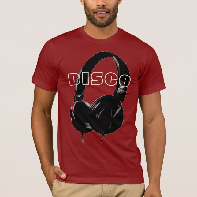 Camiseta Disco Auricular 70's Music Entertainment Retro Red (Anverso)
