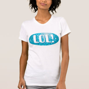 Camiseta Disco Azulejos azul 'LOL!' señoras petit white