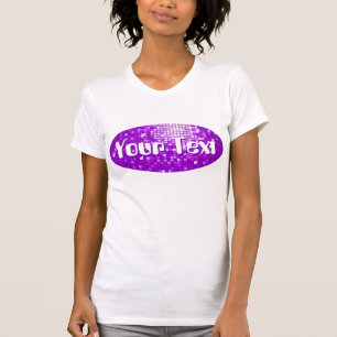 Camiseta Disco Azulejos Morado 'Tu texto' señoras ovaladas 
