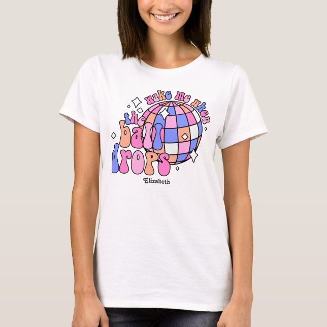 Camiseta Disco Baile Retro Feliz Año Nuevo Fiesta (Anverso)