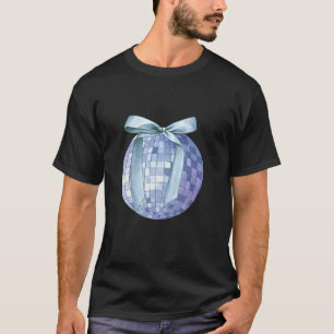 Camiseta Disco Ball Blue Bow Coquette Girly Aesthetic