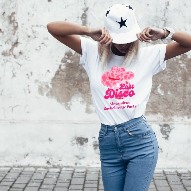 Camiseta Disco Cowgirl Pink Rodeo Bachelorette (Subido por el creador)