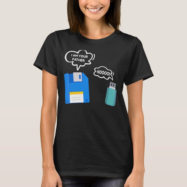 Camiseta Disco De Disquetes Que Dice Computadora Tech Usb P (Anverso)