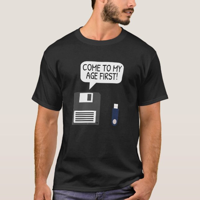Camiseta Disco De Disquetes Usb Geek Y Programador De Compu (Anverso)