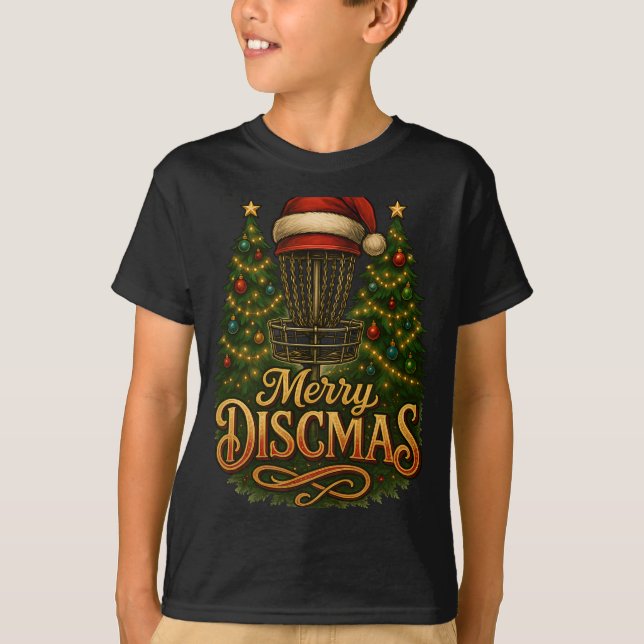 Camiseta Disco de golf de Navidad Feliz Discmas  (Anverso)