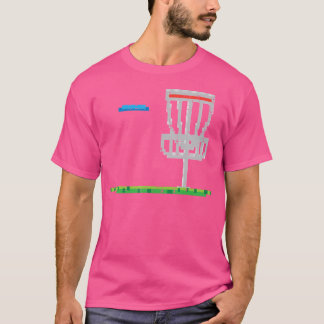 Camiseta Disco de Golf Frisbee Pixel Golfista Frolf Hombres