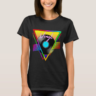 Camiseta Disco de Música de Vinilo Colorido Arcoíris Retro