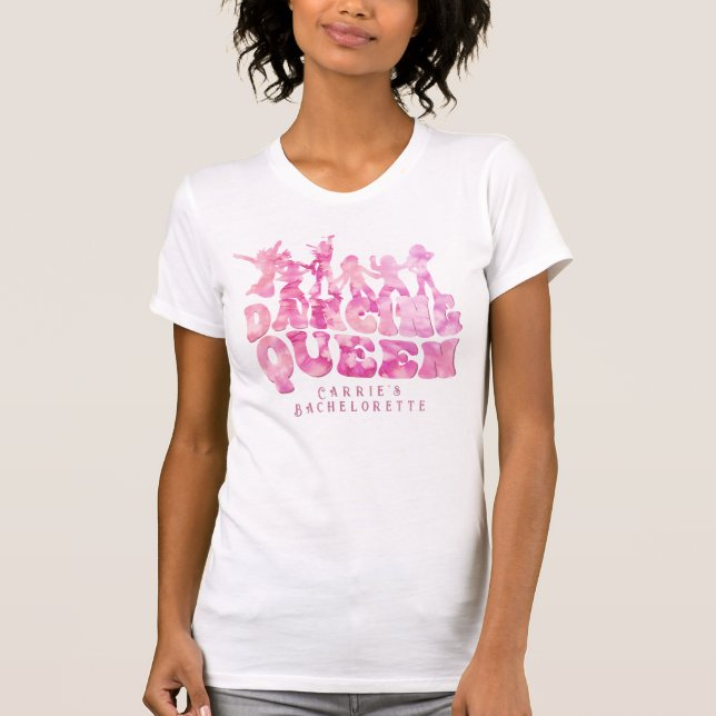 Camiseta Disco de Tie Dye Soltera Reina Retro del Baile (Anverso)