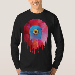 Camiseta Disco de vinilo derretido gráfico de música antigu