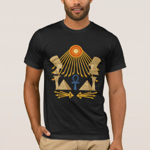Camiseta Disco del Sol Aten – Ankh, Horus y Nefertiti