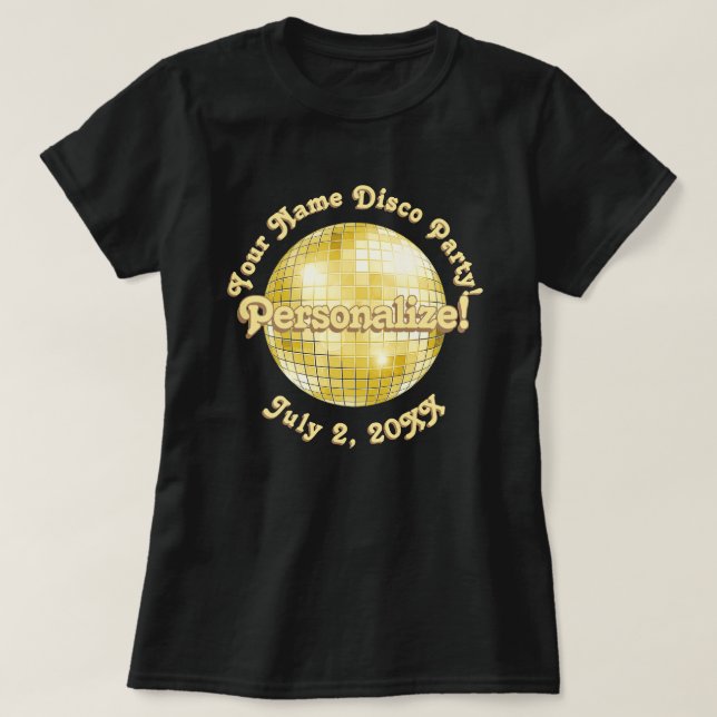 Camiseta disco Gold Retro PERSONALIZADA (Diseño del anverso)