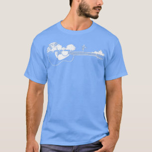 Camiseta Disco Golf Flying Sunset Guitar Art265