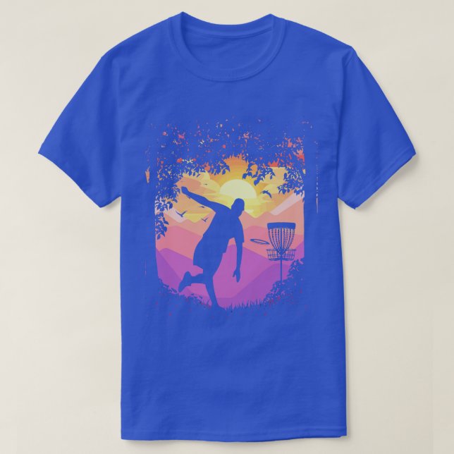 Camiseta Disco Golf Pixel Sunset Tree Fraude Disco Golfer A (Diseño del anverso)