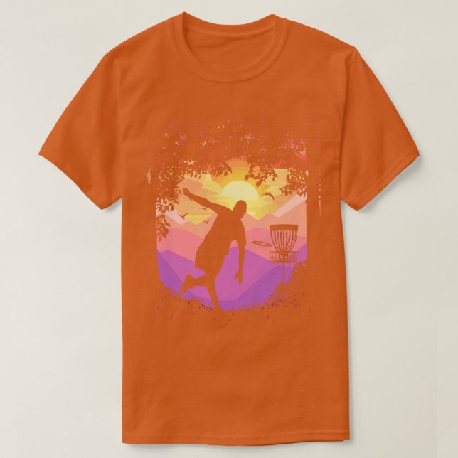 Camiseta Disco Golf Pixel Sunset Tree Fraude Disco Golfer A (Diseño del anverso)