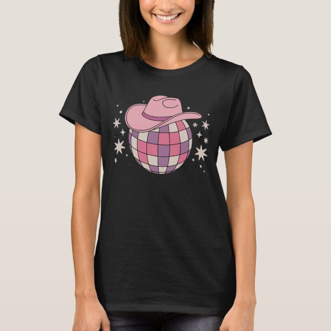 Camiseta Disco Gorra rosa Cowgirl Western Dance Disco Dance (Anverso)