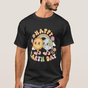 Camiseta Disco Groovy Happy Earth Day Peace Sun and Earth