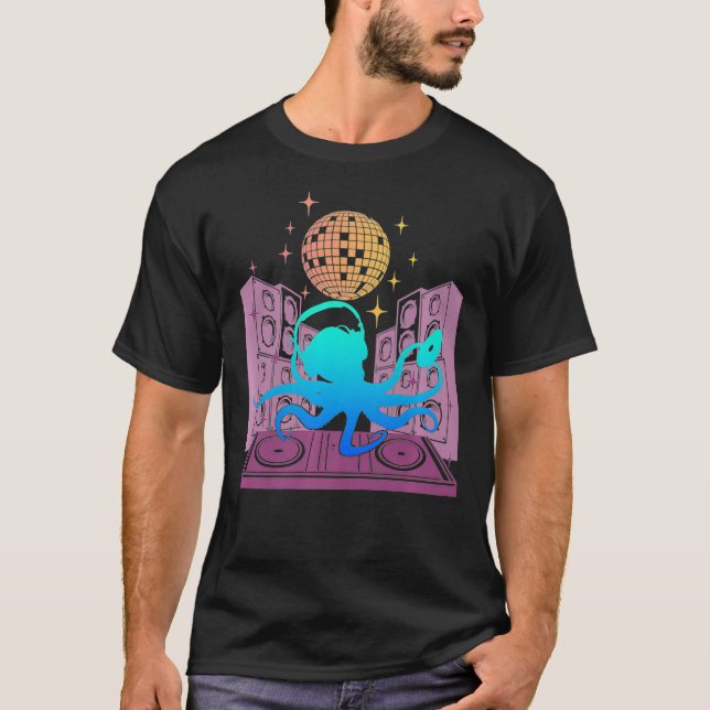 Camiseta Disco Mirror Ball Music Turable Scratch DJ (Anverso)