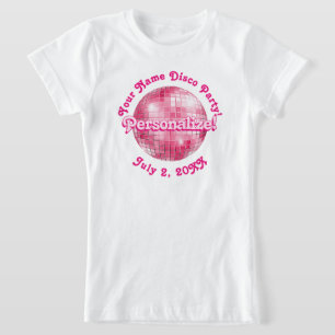 Camiseta Disco Óptica Retro Rosa PERSONALIZADA