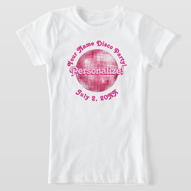 Camiseta Disco Óptica Retro Rosa PERSONALIZADA (Distribución)