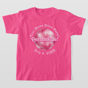 Camiseta Disco Óptica Retro Rosa PERSONALIZADA