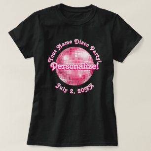 Camiseta Disco Óptica Retro Rosa PERSONALIZADA