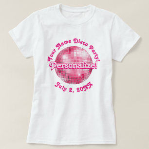 Camiseta Disco Óptica Retro Rosa PERSONALIZADA