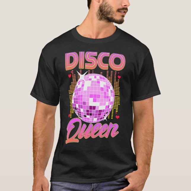Camiseta Disco Queen Retro años 80 Dancing Fiesta Mirror Ba (Anverso)