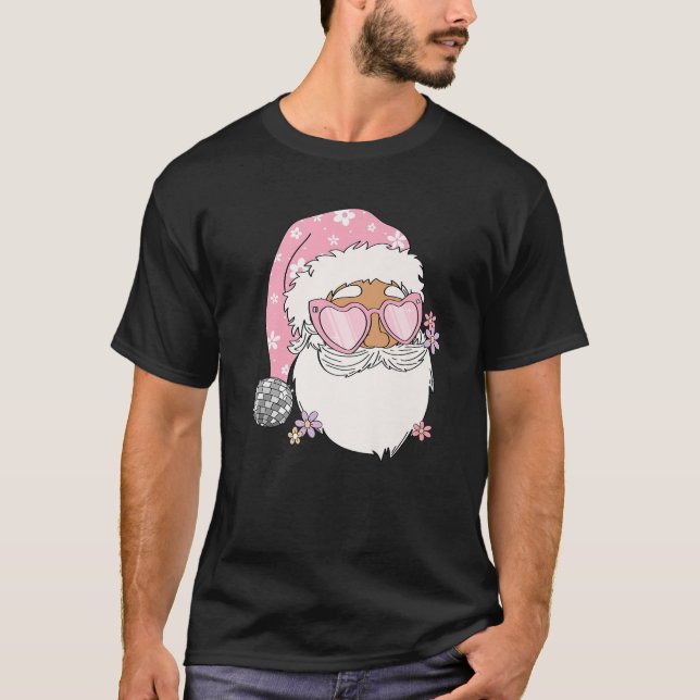 Camiseta Disco Santa Claus Navidades rosados (Anverso)