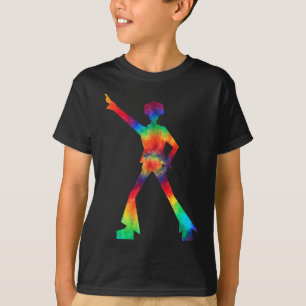 Camiseta Disco Tie Dye Groovy Dancing Tie Dyed Afro T Shirt