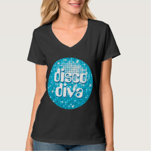Camiseta Disco Tiles Blue 'disco diva' v-neck