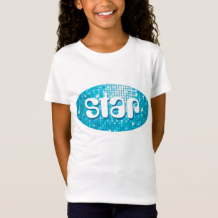 Camiseta Disco Tiles Blue 'star' chicas babydoll white