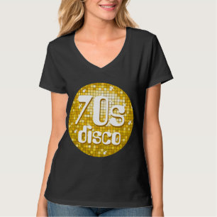 Camiseta Disco Tiles "Gold", disco de los 70, mujeres con c