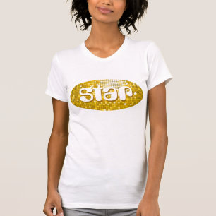 Camiseta Disco Tiles "Gold" 'star' señoras petit white