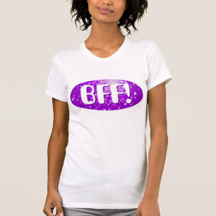 Camiseta Disco Tiles Morado 'BFF!' señoras petit white