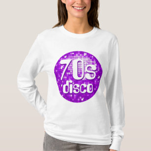 Camiseta Disco Tiles Purple '70's Disco' mujeres de manga l