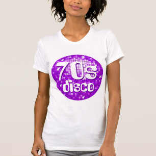 Camiseta Disco Tiles Purple '70's Disco' mujeres petite whi