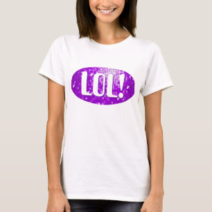 Camiseta Disco Tiles Purple '¡LOL!' punta de espagueti
