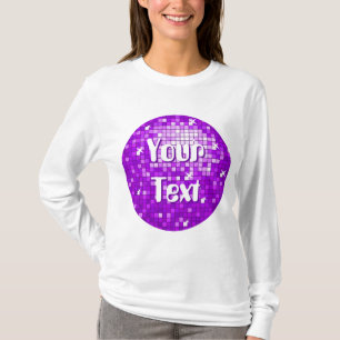 Camiseta Disco Tiles Purple 'Your Text' de manga larga redo