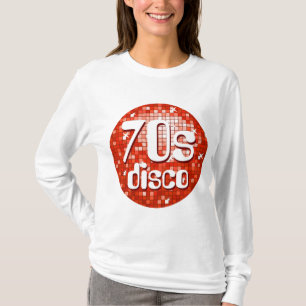 Camiseta Disco Tiles Red '70s Disco' mujeres de manga larga