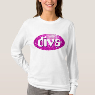 Camiseta Disco Tiles Rosa 'diva' señoras de manga larga bla