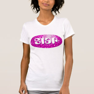 Camiseta Disco Tiles Señoras "estrella" rosadas petit white