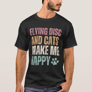 Camiseta Disco volador y gatos me hacen feliz - un regalo p