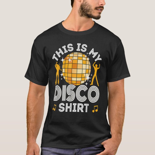 Camiseta Discografía Mujeres hombres disfraces de 70 y 80 (Anverso)