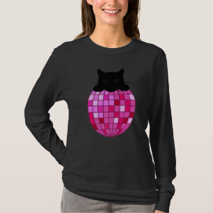 Camiseta Discoteca estética bola de gato negro rosado calie