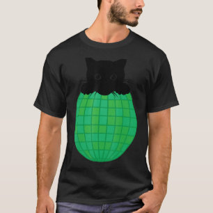 Camiseta Discoteca estética bola verde naturaleza negro gat