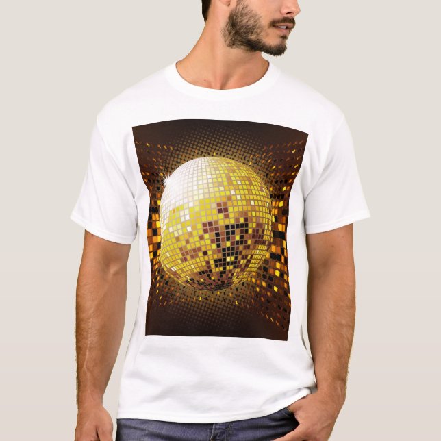 Camiseta Discoteca fiesta: Luces Vintage brillantes. (Anverso)