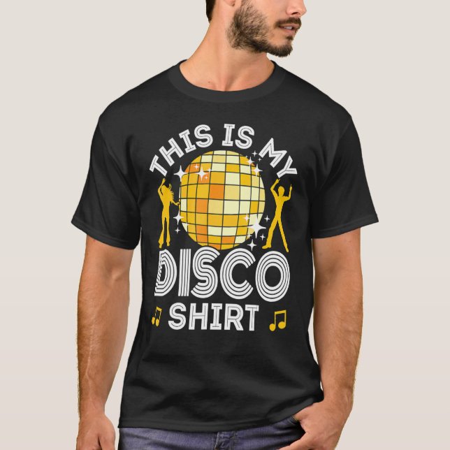 Camiseta Discoteca para hombres, disfraces de 70 y 80, esto (Anverso)