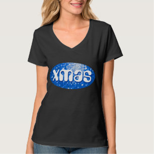 Camiseta Discoteca Tiles Dark Blue 'xmas' damas v-neck