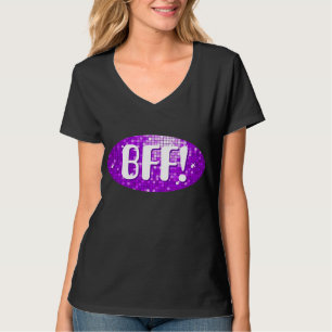 Camiseta Discoteca Tiles Purple 'BFF!' señoras negro vértic
